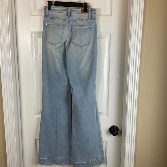 Judy Blue Size 0/24 Cadence Jean Hi Waist Wide Leg Braided Waistband Bohemian R2 - Picture 3 of 12